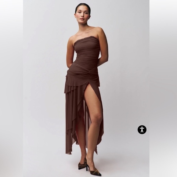 Danielle Guizio Dresses & Skirts - Danielle Guizio Lyla Twist Mesh Asymmetrical Dress S